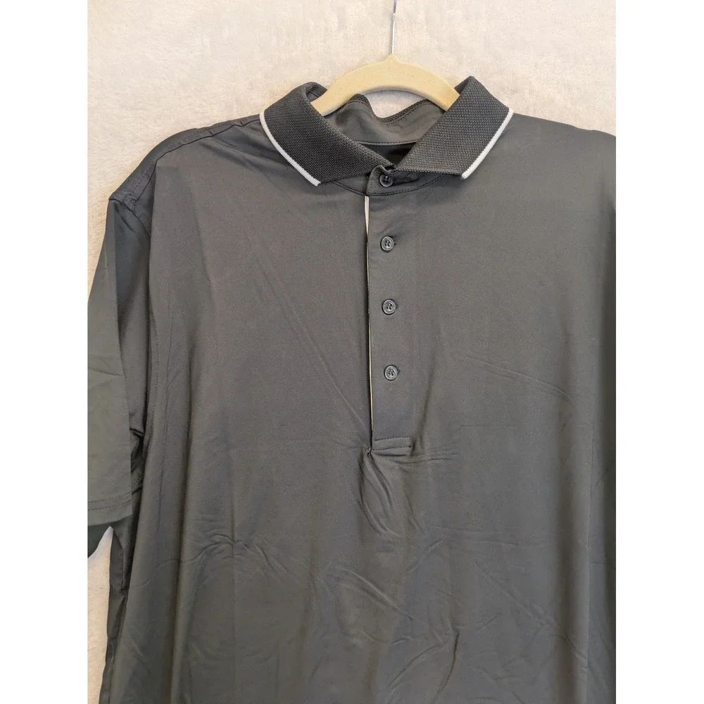 Executives Cup Monarch Lifestyle Mens Black Golf Polo‎ Shirt Large